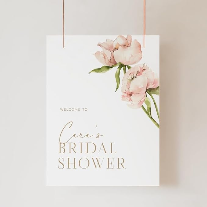 Boho Blush Bridal Shower Welcome Sign, Pink Peony Bridal Shower Welcome Poster, Custom Bridal Shower Sign, Bridal Shower Decorations, Blush Pink Floral Bridal Shower Welcome Sign