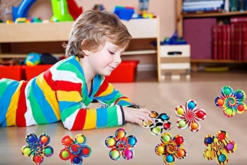 8 Pcs Fidget Spinners Pop Toys for Party Favors, Sensory Fidget Toys Bulk for Classroom Prizes, Easter Christmas Valentine Gifts for Kids Easter Basket Stuffers