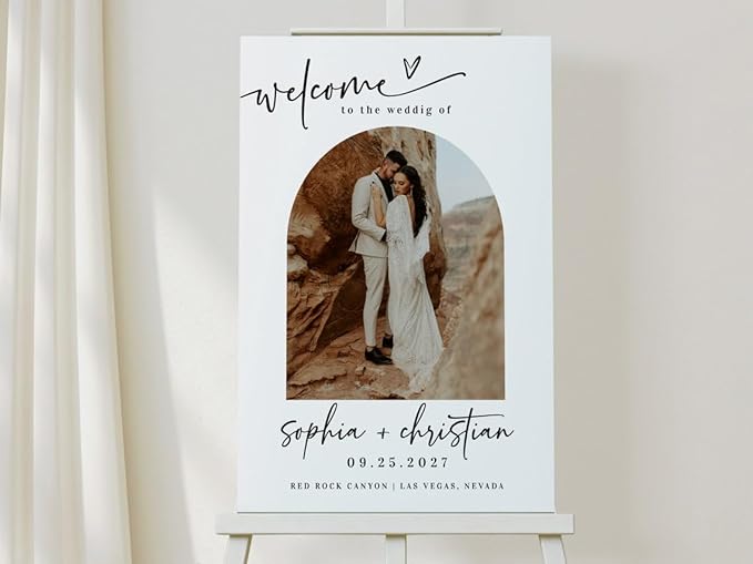 Personalized Wedding Welcome Sign With Photo, Welcome To Our Wedding Sign, Wedding Sign Board, Welcome Sign For Wedding, Wedding Yard Sign, Welcome To The Wedding Sign #3