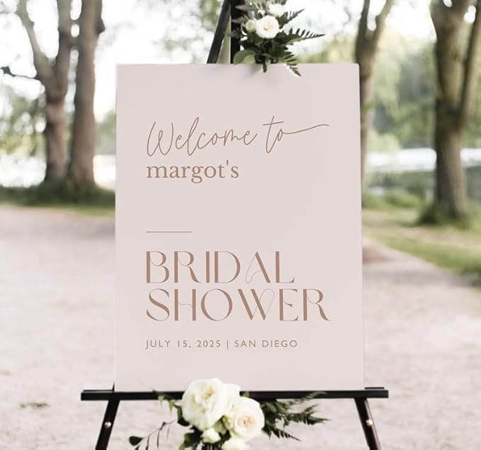 Blush Pink Bridal Shower Sign, Bridal Shower Signs Welcome, Bridal Shower Signs For Backdrop, Bridal Shower Welcome Sign Personalized