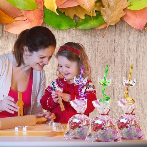 Generic 24 Glitter Princess Party Favors Reusable Crown Drinking Straws 6 Designs Great for Princess Theme Birthday Party Supplies with 2 Cleaning Brushes, 11