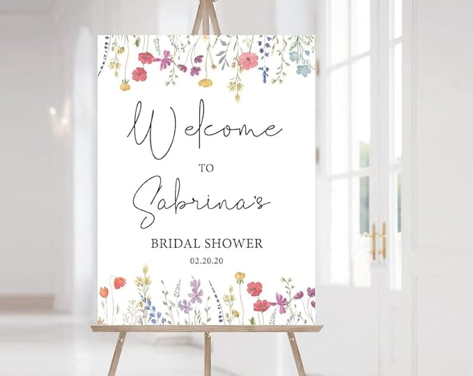 Wildflower Welcome To Bridal Shower Sign, Custom Bridal Shower Sign, Bridal Shower Decorations, Wedding Welcome Signs