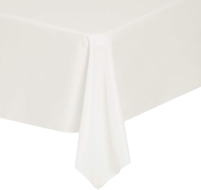 Cupuamon Rectangle Tablecloth 60x102 inch Washable Polyester Fabric Table Cloth for Wedding Party Dining Banquet Decoration（60x102, Ivory）
