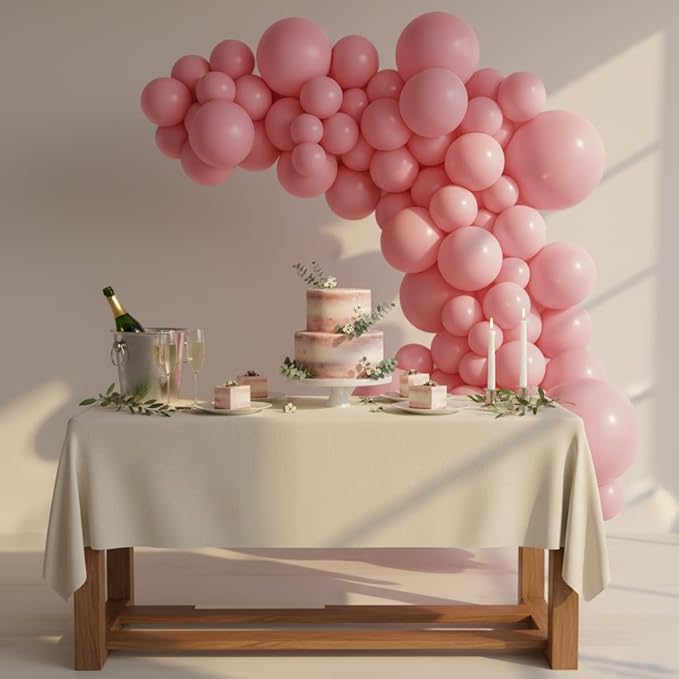 Balloon Garland Arch Kit – 146 Pcs Dusty Pink Balloons for Baby Shower, Birthday, Gender Reveal, Wedding Party – DIY Kit by Vellax™