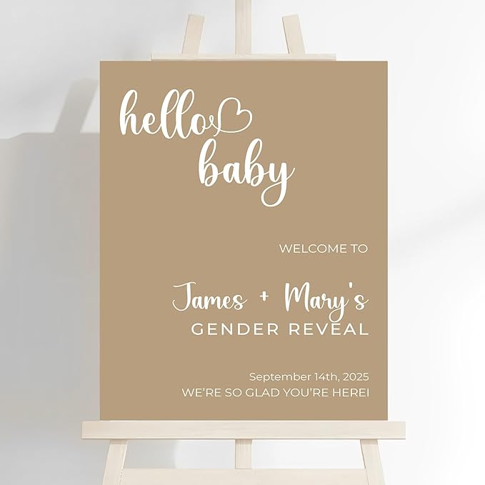 Baby Boy Welcome Sign, Gender Reveal Sign For Yard, Boy Or Girl Background Sign, Baby Sign Decoration, Brown Theme Gender Reveal, Cutie Gender Reveal Decorations