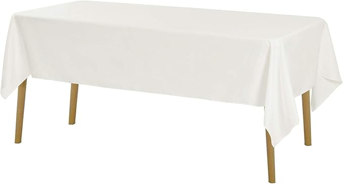 Cupuamon Rectangle Tablecloth 60x102 inch Washable Polyester Fabric Table Cloth for Wedding Party Dining Banquet Decoration（60x102, Ivory）