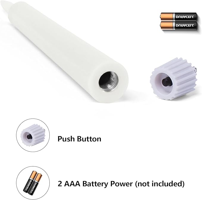 Eywamage Short Ivory Flameless Taper Candles with Remote, Flickering Battery LED Wax Candlesticks Set of 6