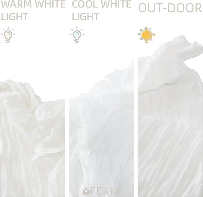 FEXIA 6 Pack White Cheesecloth Table Runner 35x120 Inches for Wedding Party Decorations Spring Easter Table Runner for Bridal Shower Engagement First Communion Centerpiece for Table (White)