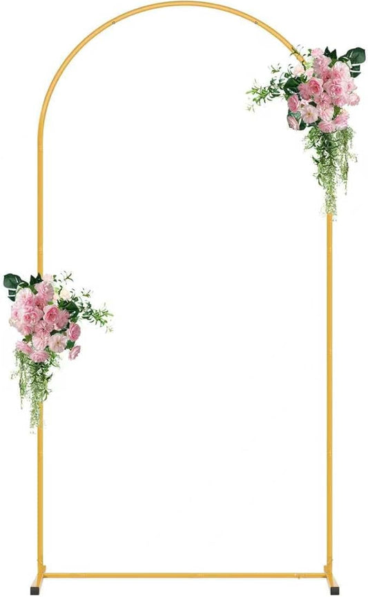 7.2FT Arch Backdrop Stand, Metal Backdrop Arch Stand, Decoration Balloon Arch Stand, Gold Wedding Arch Stand for Party Backdrop