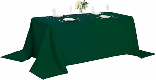 Cupuamon Rectangle Tablecloth 90x132 inch Washable Polyester Fabric Table Cloth for Wedding Party Dining Banquet Decoration（90x132, Hunter）