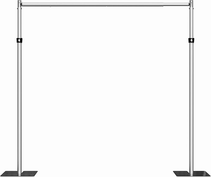8x8ft Pipe and Drape Backdrop Stand, Adjustable Metal Frame with Crossbar for Weddings, Trade Shows, Parties, and Event Display – Durable Heavy Duty Photo Backdrop Stand