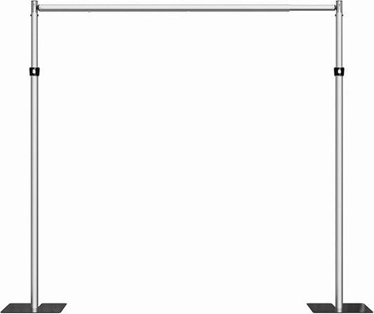 8x8ft Pipe and Drape Backdrop Stand, Adjustable Metal Frame with Crossbar for Weddings, Trade Shows, Parties, and Event Display – Durable Heavy Duty Photo Backdrop Stand