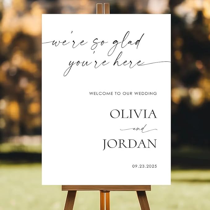 Personalized Wedding Welcome Sign for Ceremony and Reception, Custom Rustic Welcome To Our Wedding Sign, Outdoor Wedding Yard Signs Decorations, Customized Sign With Name For Bride and Groom #5