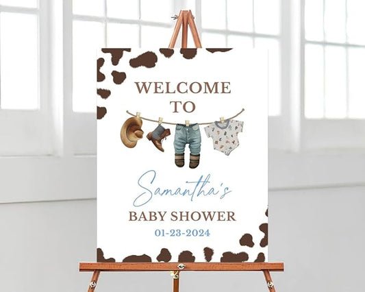 Little Cowboy Baby Shower Welcome Sign, Wild West Desert Neutral Baby Shower Sign, Welcome Sign for Baby Shower, Welcome Baby Shower Sign, Welcome to Baby Shower, Baby Shower Signs