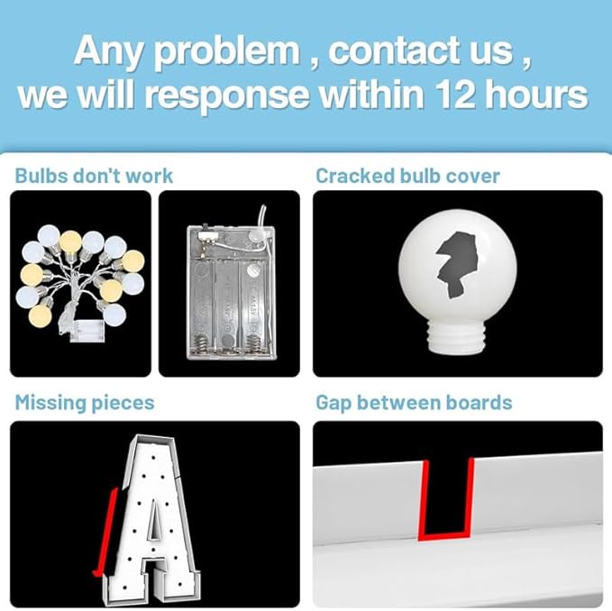 6 Sets, OHBABY Letter Light, 4FT, Suitable for Baby Party, Baby Shower, Birthday and Other Multi Scene Applications, with Light Strings, Christmas, Halloween Decorations