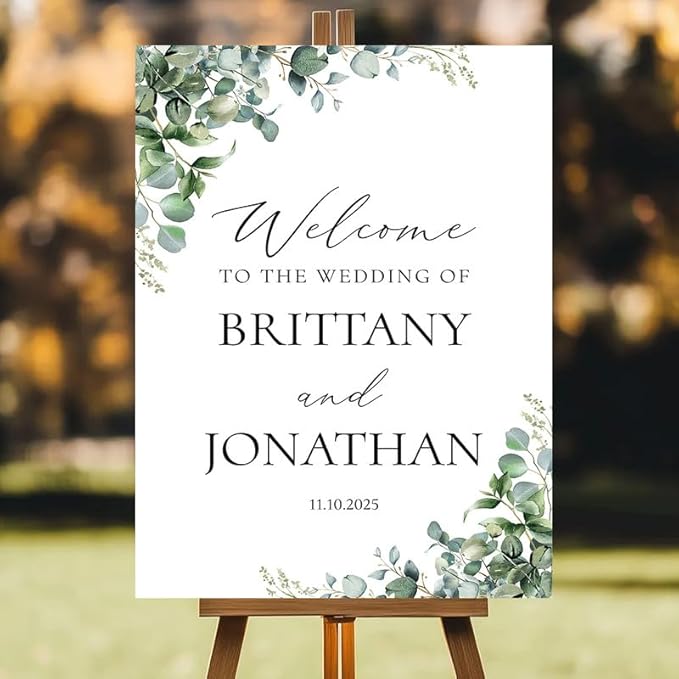 Personalized Wedding Welcome Sign for Ceremony and Reception, Custom Rustic Welcome To Our Wedding Sign, Outdoor Wedding Yard Signs Decorations, Customized Sign With Name For Bride and Groom #7