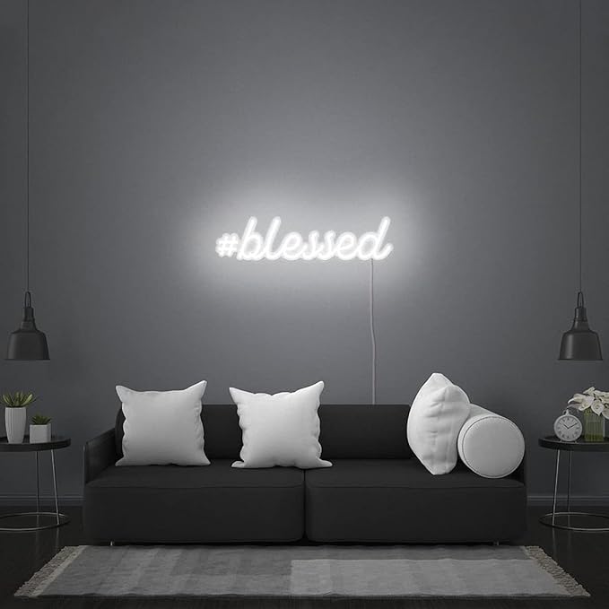 Ulalaza LED Neon Sign Night Light for Wall Party Décor Bedroom Room Bar Wedding Home Birthday Art Decoration Christmas with USB Chain Light modulator 5v (lets party blue)