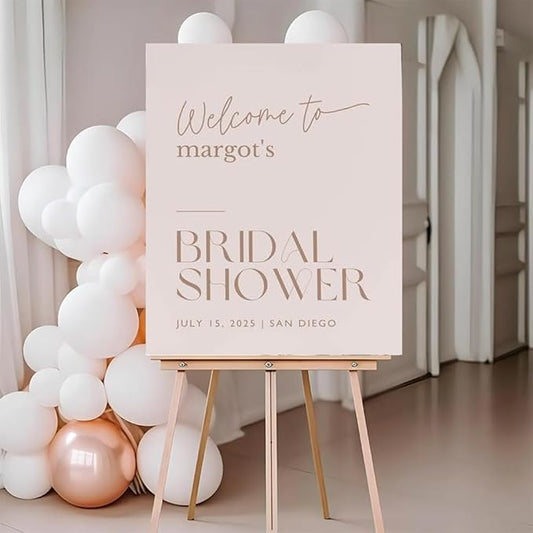 Blush Pink Bridal Shower Sign, Bridal Shower Signs Welcome, Bridal Shower Signs For Backdrop, Bridal Shower Welcome Sign Personalized