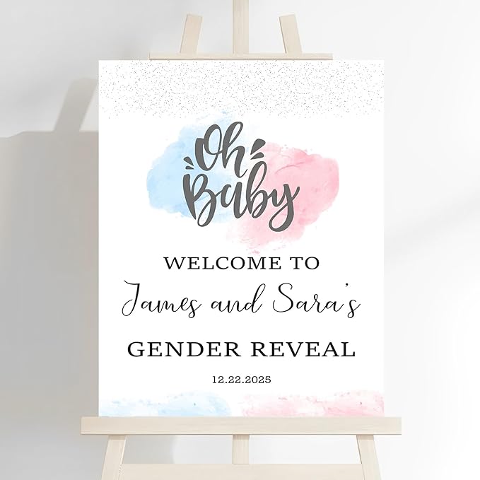 Welcome Gender Reveal Signs, Baby Sign Decoration, White Gender Reveal Decorations, Sign Decorations For Boys Or Girls, Boy Or Girl Yard Sign, Front Door Gender Reveal Signs