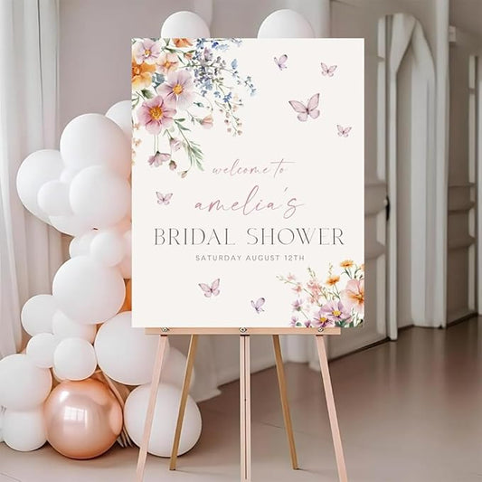 Wildflower Bridal Shower Welcome Sign, Love Is in Bloom Welcome Sign, Floral Wedding Shower Sign