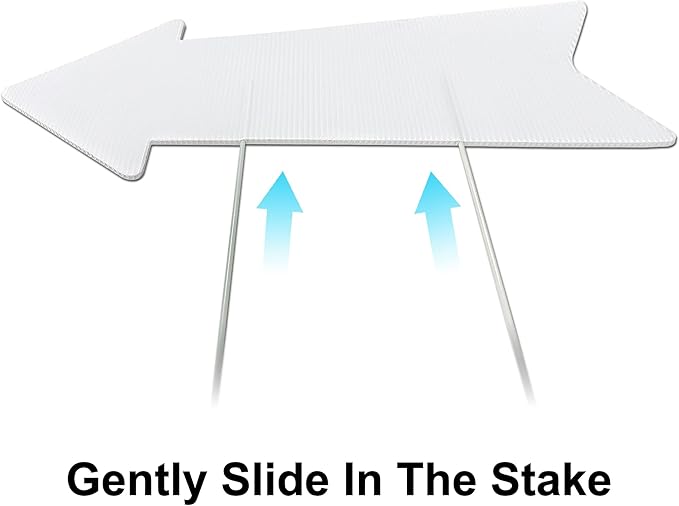 Blank Arrow Signs with Stakes 3 Pack 17 x 6 Inches Wedding Directional Yard Signs with Stakes, This Way Arrow Yard Signs Birthday Party Signs Arrow