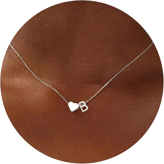 Turandoss Christmas Gifts for Grandkids - Dainty 18K Gold Plated Tiny Heart Initial A-Z Letter Pendant Necklace Stocking Stuffers for Teen Girls Jewelry