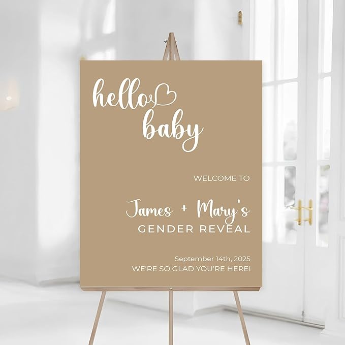 Baby Boy Welcome Sign, Gender Reveal Sign For Yard, Boy Or Girl Background Sign, Baby Sign Decoration, Brown Theme Gender Reveal, Cutie Gender Reveal Decorations