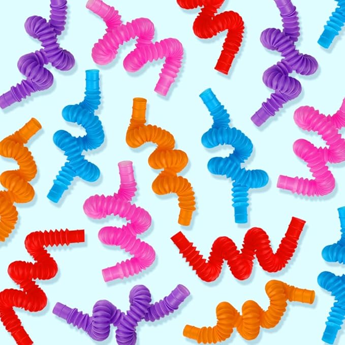 52 Pack Pop Tubes, Sensory Toys Party Favors For Kids 8-12 4-8 Fidget Toys For Anxiety Goodie Bag Stuffers Treasure Box Classroom Prizes Gifts for 3 4 5 6 7 8 9 Year Old Boys Girls Toddlers- 10 Colors