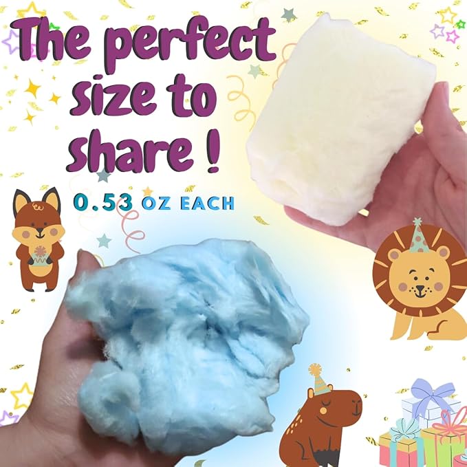 Lupy Lups! Cotton Candy Party Pack - Individually Wrapped Mini Bags, 0.5 oz Each – Perfect for Parties, Stockings & Piñatas – Assorted Flavors – Pack of 30