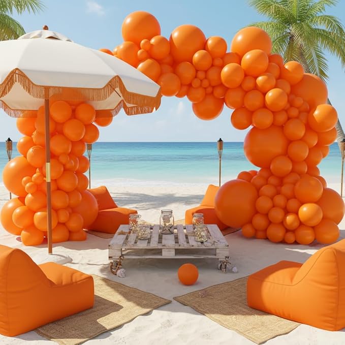 Balloon Garland Arch Kit – 146 Pcs Orange Balloons for Baby Shower, Birthday, Gender Reveal, Wedding Party – DIY Kit by Vellax™