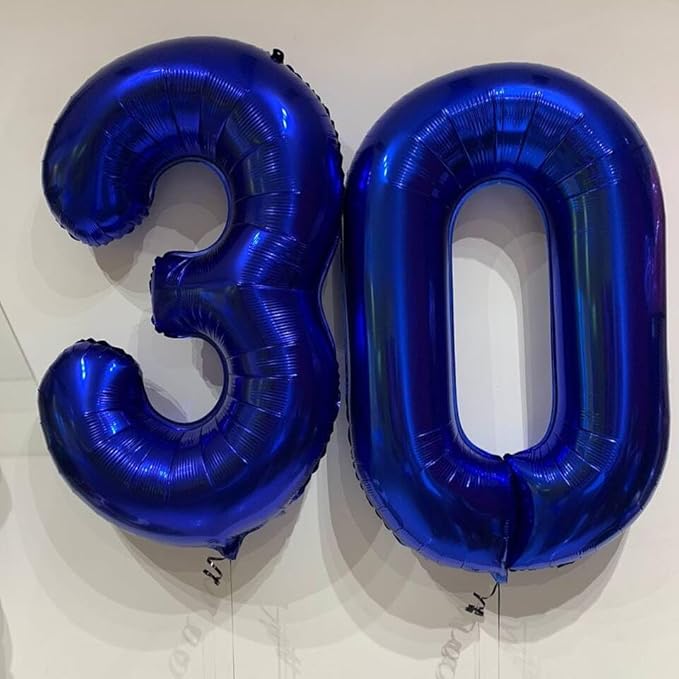 0 Balloon - Night Blue Birthday Number Balloons, 40 Inch Large Foil Balloons for Men Women Boys Girls Night Blue Themed Birthday Decorations