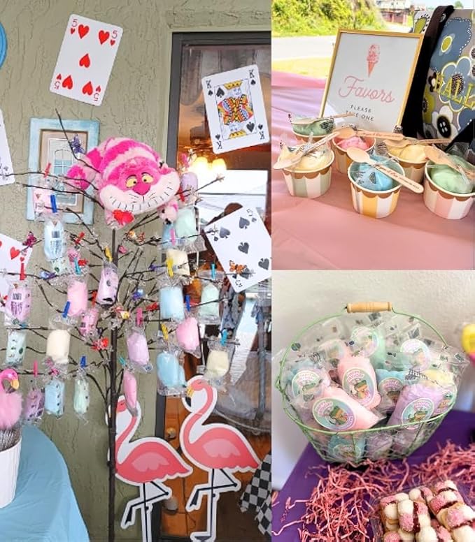 Lupy Lups Cotton Candy Party Pack of Assorted Flavors 4 Individually Wrapped 2.12oz Servings