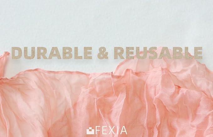 FEXIA 6 Pack Pink Table Runner 35x120 Inches Peach Spring Easter Table Runner for Shower Wedding Party First Communion Centerpiece Engagement Boho Table Decoration