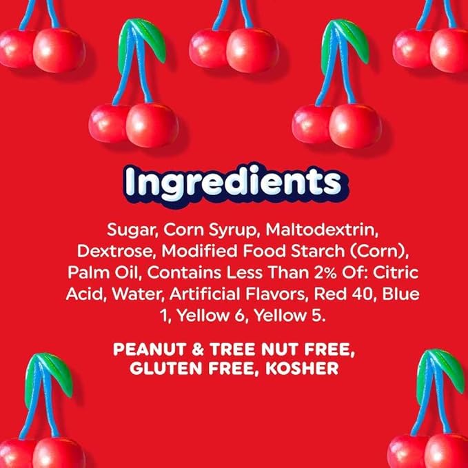 Airheads Full-Size Candy Bars, Taffy Candy Bulk Pack, Individually Wrapped, Cherry Fruit Flavor Artificially Flavored, 36 Count Box