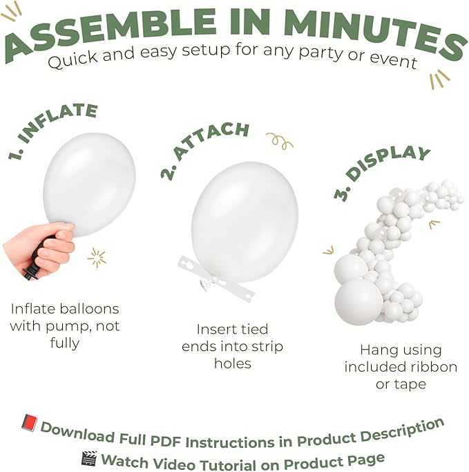 Balloon Garland Arch Kit – 146 Pcs Sage Green Balloons for Baby Shower, Birthday, Gender Reveal, Wedding Party – DIY Kit by Vellax™