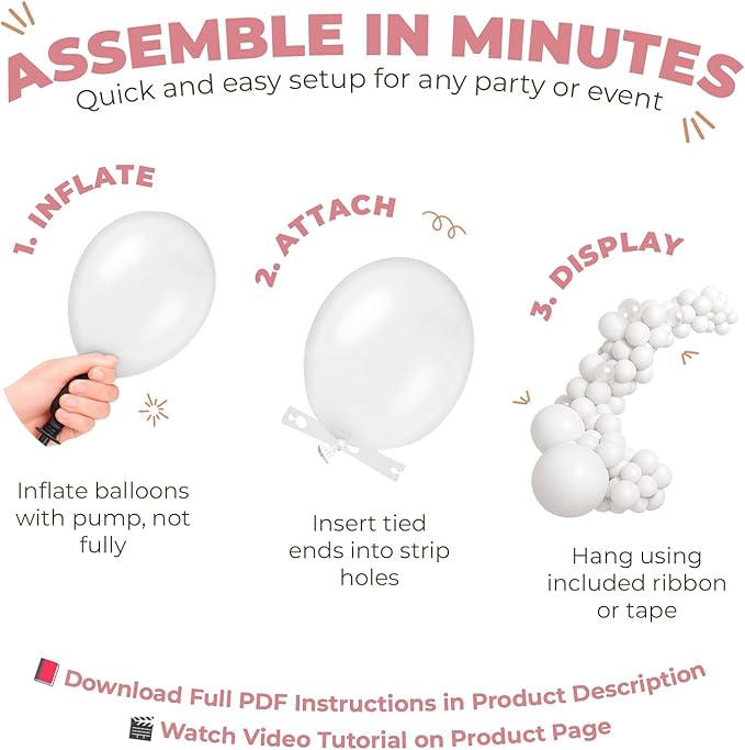 Balloon Garland Arch Kit – 146 Pcs Dusty Pink Balloons for Baby Shower, Birthday, Gender Reveal, Wedding Party – DIY Kit by Vellax™