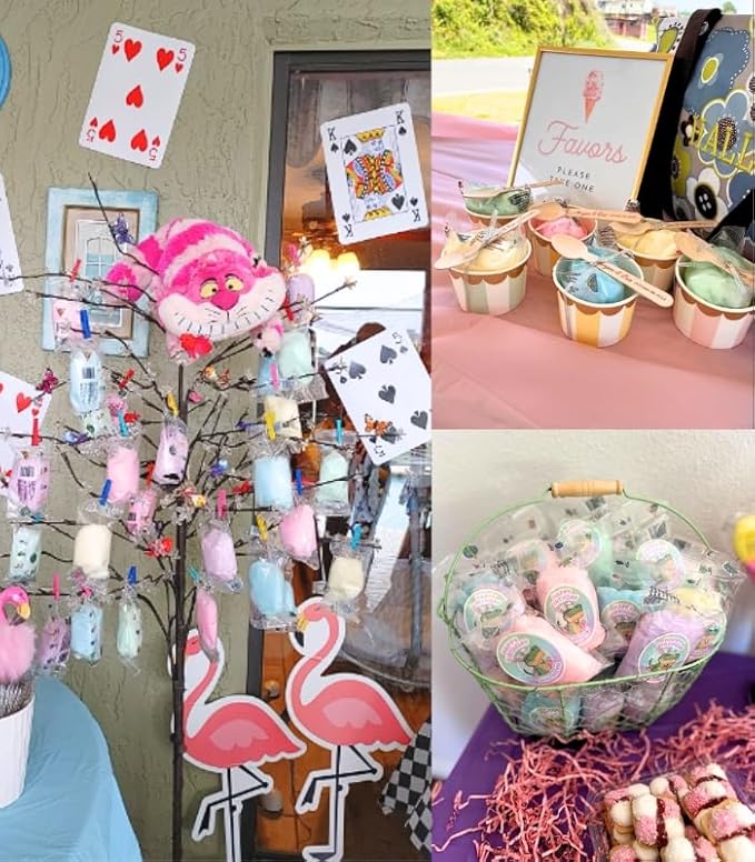 Lupy Lups! Cotton Candy Party Pack – 0.5 oz Each, Individually Wrapped Small bags – Perfect for Stockings, Treats, Party Favors, Buffet Tables, and Piñatas