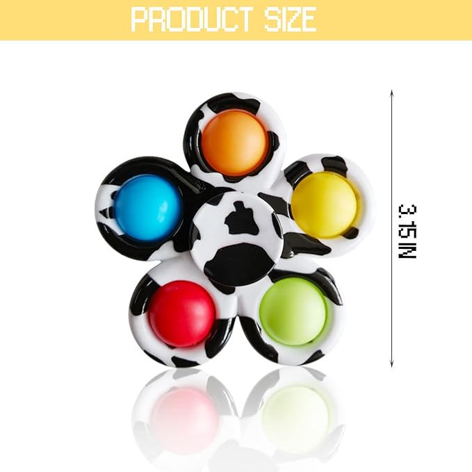 12 Pcs Fidget Spinners Pop Toys for Party Favors, Sensory Fidget Toys Bulk for Classroom Prizes, Easter Christmas Valentine Gifts for Kids Easter Basket Stuffers