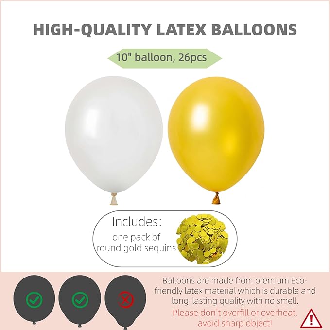 Balloon Column Kit Set of 2 With Confetti Balloons Included - Balloon Tower with Stand, Base, and Pole,Backdrop Decoration for Wedding, Baby Shower, Birthday Party, or Bachelorette Parties (Gold)