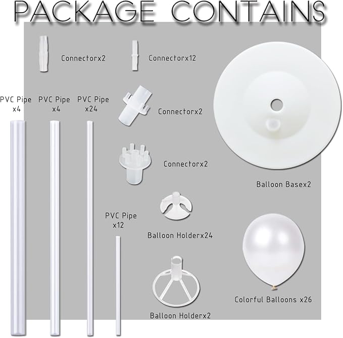 Balloon Column Stand Kit,Set of 2,Metallic&Confetti 12inch Pink Purple Balloons,Adjustable Balloon Sticks Holder with Base,Design for Adults&Children Birthday,Wedding, Baby Shower,Graduation Party