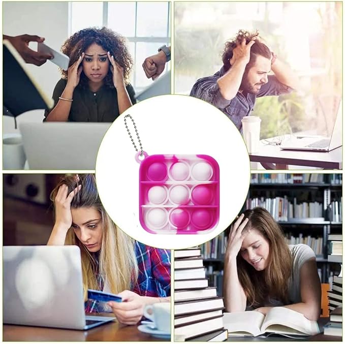 12 Pcs Mini Pop Bubble Fidget Sensory Toys, Pop Toy Bulk for Party Favor, Classroom Student Prizes Easter Basket Goodie Bag Stuffers Christmas Valentine Gift for Kid