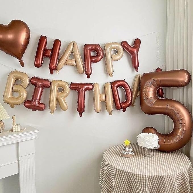 1 Balloon Number 40 Inch Jumbo Mylar Foil Balloons for Girl Boy Men Women, Coffee Brown One Giant Balloons for 1st 1 11 21 Birthday Decorations Baby Shower Photo Shoot