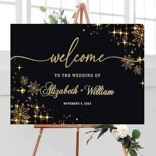 Personalized Christmas Wedding Welcome Sign, Holiday Welcome Sign, Tis the Season to be Married Sign, Winter Wedding Sign, Winter Wedding Decor, Custom Christmas Wedding Sign #15