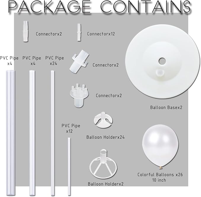 Balloon Stand Kit for Floor Set of 2,Pink Pearl Metallic 10inch Balloon Arch Column,Balloon Tower with Bases for Floor,Table Backdrop Decoration for Princess Party Baby Shower Birthday Graduation