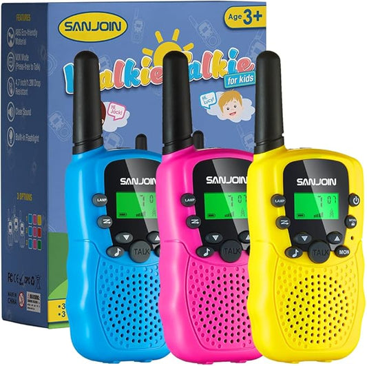 Walkie Talkies for Kids Toys Stocking Stuffers for Kid Boys Girls 4-6, 3 Miles Range Walkie Talkie to Camping, Outdoor, 4 Year Old Girl Birthday Gifts for 3 4 5 6 7 8 9 Year Old Boy Girl Gifts Age 6-8