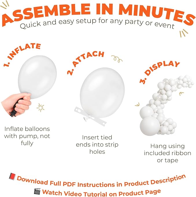 Balloon Garland Arch Kit – 146 Pcs Orange Balloons for Baby Shower, Birthday, Gender Reveal, Wedding Party – DIY Kit by Vellax™