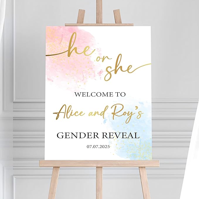 Welcome Gender Reveal Yard Sign, He Or She Sign For Backdrop, Gender Reveal Sign Decoration, Gender Reveal Party Twinkle Little Star, Pink And Blue Gender Reveal Decorations