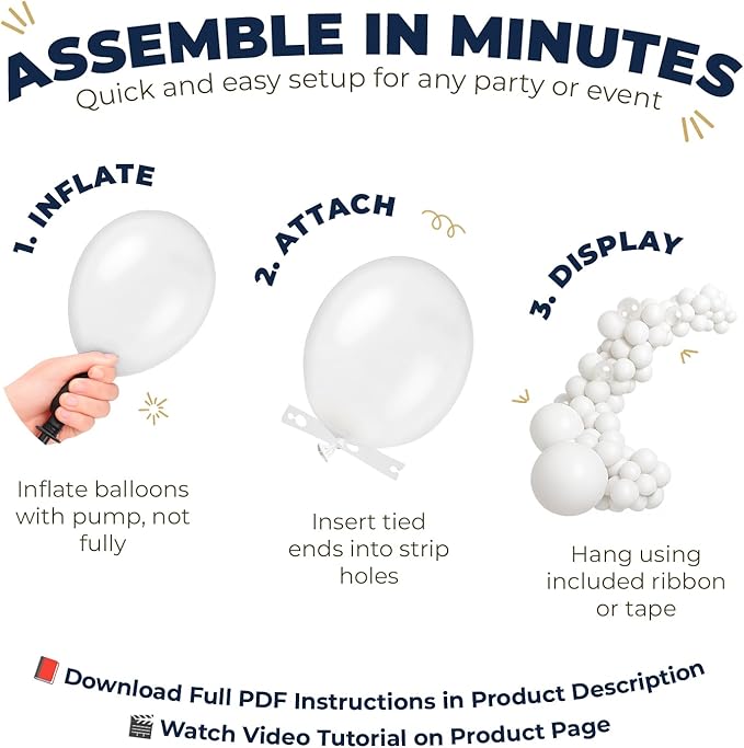 Balloon Garland Arch Kit – 146 Pcs Night Blue Balloons for Baby Shower, Birthday, Gender Reveal, Wedding Party – DIY Kit by Vellax™