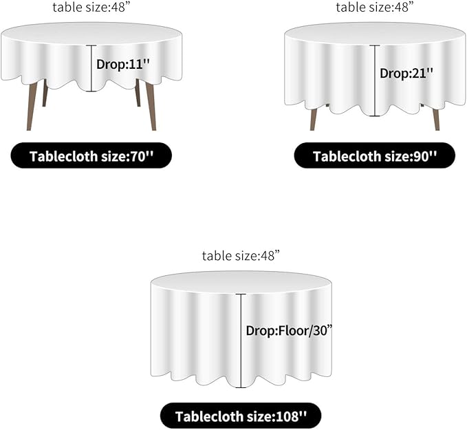 Ascoza 2pack 70 Inch Burgundy Round Tablecloth in Washable Polyester Fabric for Wedding/Banquet/Restaurant/Parties