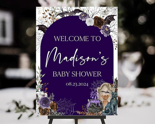 Baby Shower Welcome Sign, Baby Shower Signs, Halloween Baby Shower Sign, Roses Baby Shower Sign, Welcome Sign for Baby Shower, Custom Baby Shower Sign, Baby Shower Sign, Baby Shower Yard Sign#TUU12
